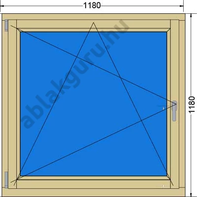 120x120 Bukó / nyíló 3 rétegű fa ablak RAKTÁRRÓL azonnal vihető!