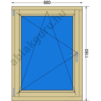 90x120 Bukó / nyíló 3 rétegű fa ablak RAKTÁRRÓL azonnal vihető!