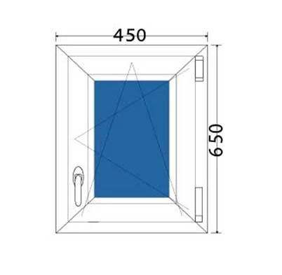 45x65 Bukó / nyíló műanyag ablak (Decco 71 HAT kamrás)