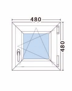 48x48 Bukó / nyíló műanyag ablak (Decco 71 HAT kamrás)