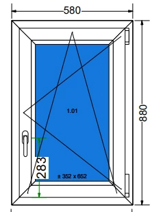 60x90 Bukó / nyíló műanyag ablak (Decco 71 HAT kamrás)