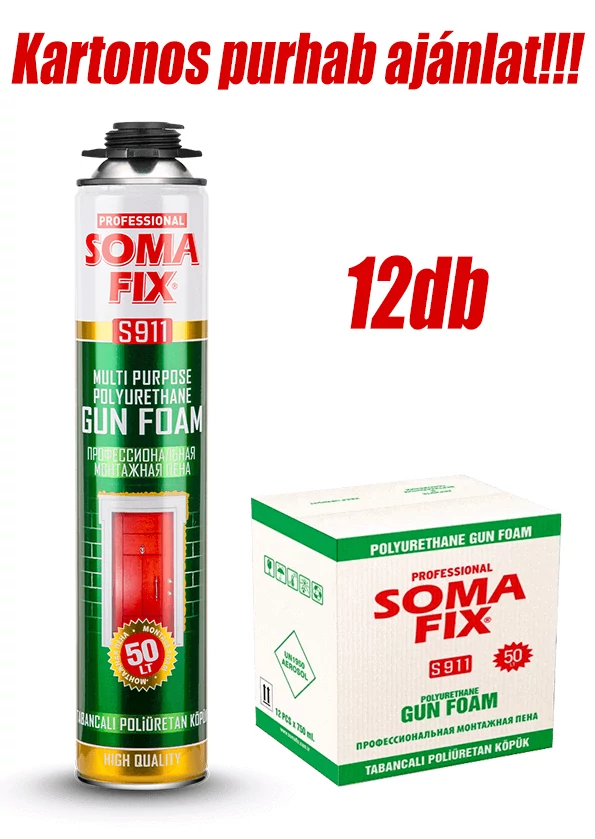 12db SomaFix S911 pisztolyos Purhab ablak beépítéshez
