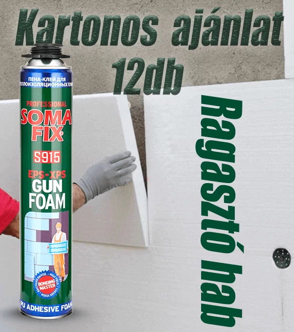 12db SomaFix S915 Pisztolyos Ragasztó hab szigetelések, párkányok ragasztásához