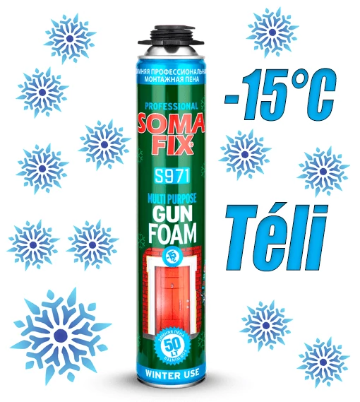 SomaFix S971 pisztolyos TÉLI Purhab ablak beépítéshez