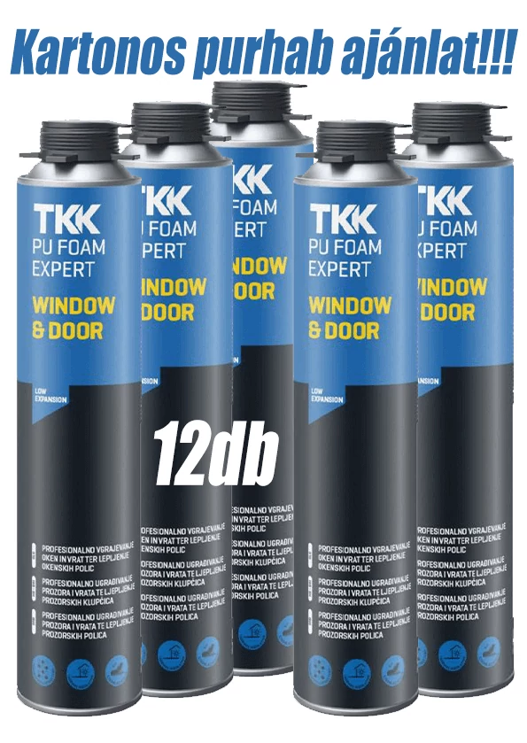 TKK EXPERT PU FOAM pisztolyos PU hab profi nyílászáró beépítéshez KARTONOS AJÁNLAT (12db)