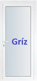 Teli üveges Műanyag bejárati ajtó öt kamrás - GRÍZ üveggel